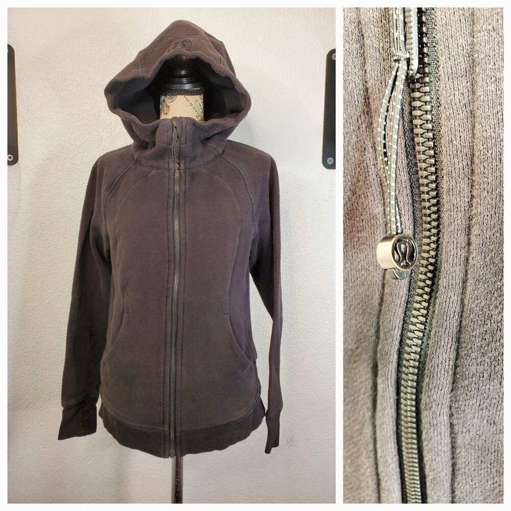 LULULEMON Scuba Hoodie 6 Light Cotton Fleece Sweater Thumbholes W4ADBS FLAWED*
